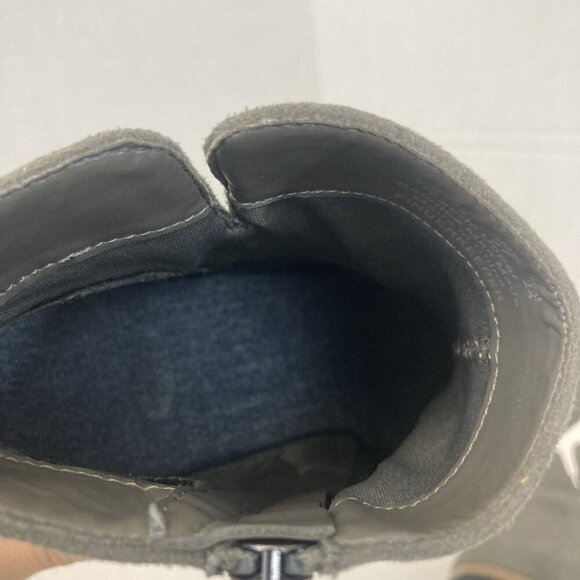 Dr Scholls Suede Finderkeeper Boots Womens Size 7M Gray Block Heel Ankle Booties - Picture 15 of 15